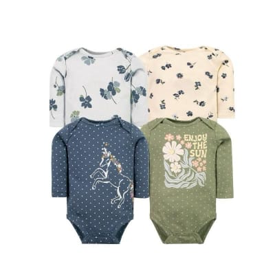 Set de 4 Bodys Manga Larga Unicornio