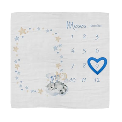 Manta Meses Fotografía Azul Bambino1