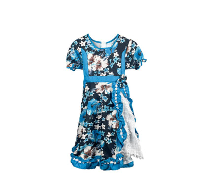 Vestido Huasa Baile Cueca Azul Niña