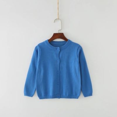 Sweater Cárdigan Azul Electrico Niñas1