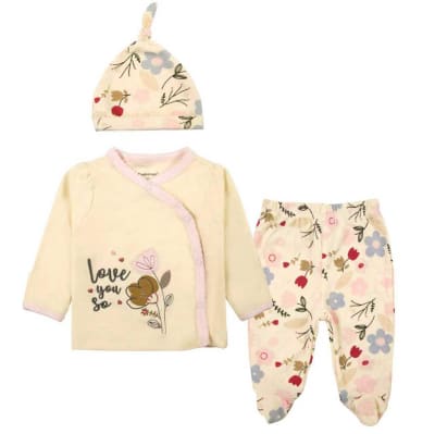 Ajuar Conjunto 3 Piezas Algodón Beige1