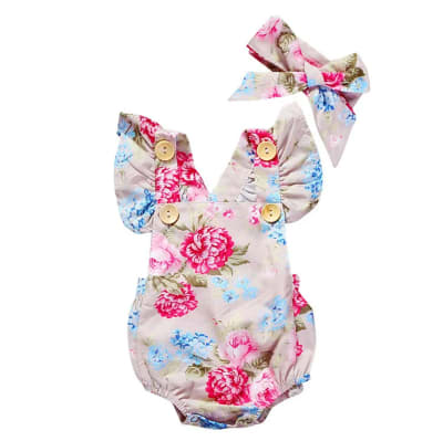 Body Beige Floreado bebe