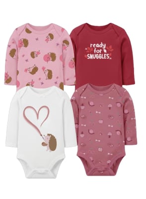 Set de 4 bodys manga larga Blanco Corazon1