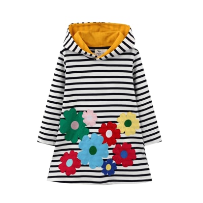 Vestido Con Capucha Flores