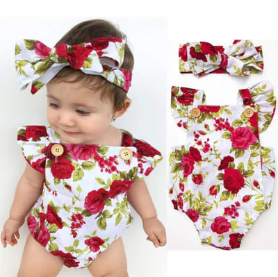 Body Flores Rojas bebe