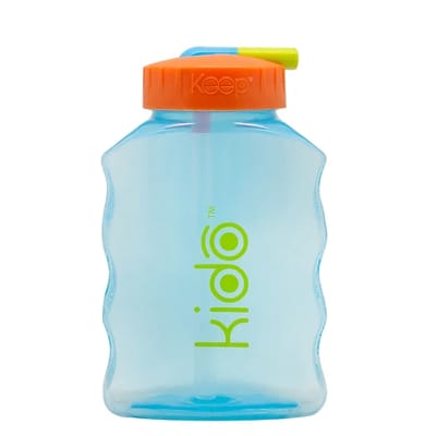 Botella Azul Con Bombilla 250 ml Toma Jugo Kido1