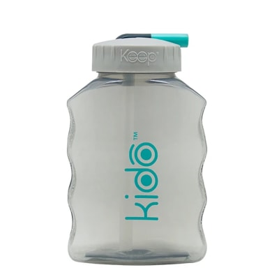 Botella Gris Con Bombilla 250 ml Toma Jugo Kido1