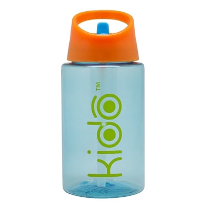 Botella Celeste Con Sorbete  500 ml Kido Escolar Niños1
