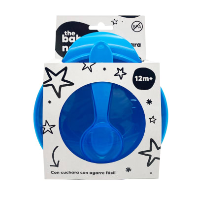 Bowl con Tapa y Cuchara para Viaje Azul – The Baby Nation