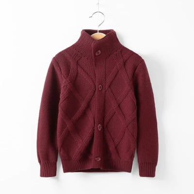 Sweater Chaleco Niño Burdeo1