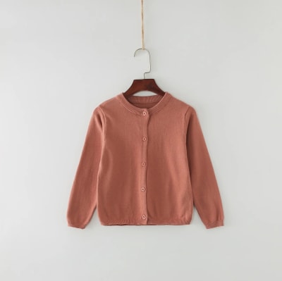 Sweater Cárdigan Marrón Niñas