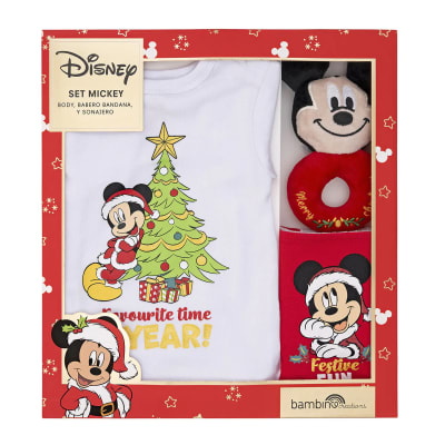 Set 3 Piezas Navidad Disney Mickey Bambino1