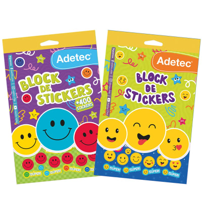 Block de Stickers Motivacionales Adetec Caritas Felices