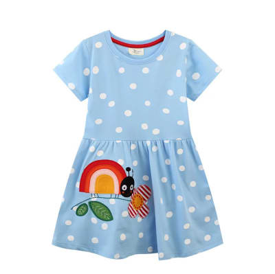 Vestido Manga Corta Celeste Chinita