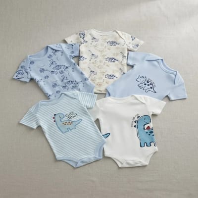 Set 5 Bodys Manga Corta Celeste Dinosaurios