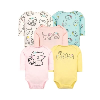 Set de 5 bodys manga larga Celeste Gatica