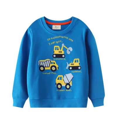 Polerón de algodón Celeste Tractores1