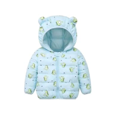 Parka Chaqueta Celeste Dinosaurios1