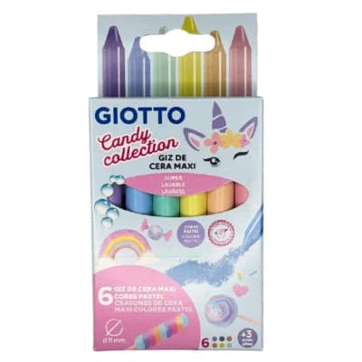 Creyones Cera 6 Colores Pasteles Giotto1