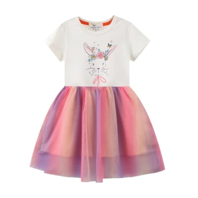Vestido manga corta Conejita tul