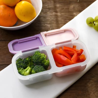 Contenedor de Snack 2 Compartimientos Rosa Melii1