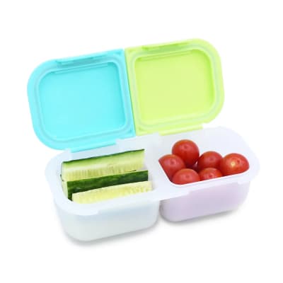 Contenedor de Snack 2 Compartimientos Verde Melii1