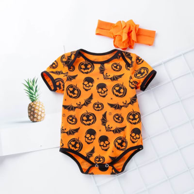 Disfraz Halloween Body Naranja Calabaza Bebe1