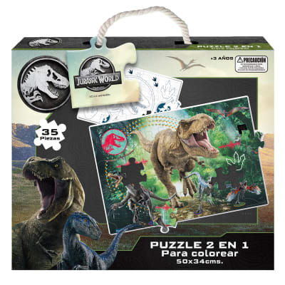 Puzzle 2 en 1 para colorear de Jurassic World