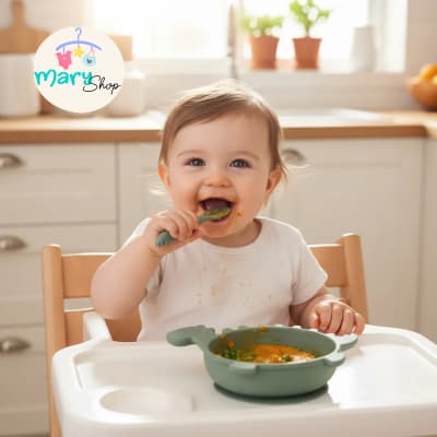 Set de Alimentación de Silicona Dinosaurio – The Baby Nation