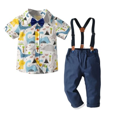 Conjunto de vestir con suspensores Dinosaurio