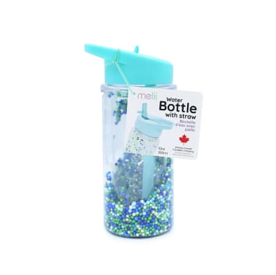 Botella de agua de doble pared con bombilla Melii - Azul Puntitos