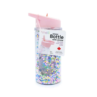 Botella de agua de doble pared con bombilla Melii - Rosa Puntitos