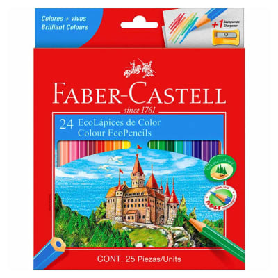 Lápices 24 Colores con Sacapunta Faber Castell1