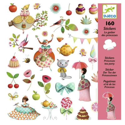 Stickers El te de las princesas Pegatinas 160 Unidades Djeco1