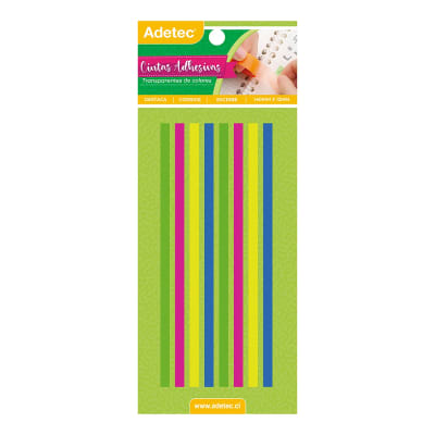 Cintas Destacadoras Adhesivas Transparente de Colores Adetec