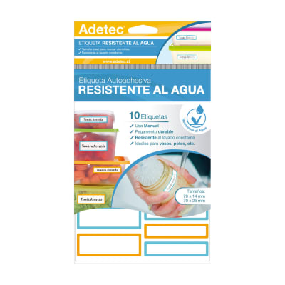 Pack de 20 Etiquetas Resistentes al agua Envases Tupper