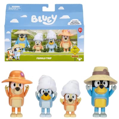 Pack de 4 Figuras Bluey Family Trip1