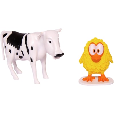 Pack 2 Figuras Vaca Loca y Pollito Lito- La granja de Zenón1