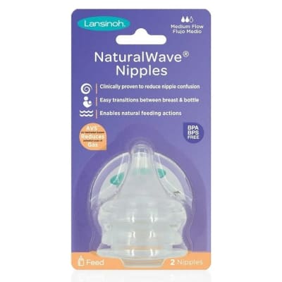 Tetinas Lansinoh NaturalWave Flujo Medio – Pack de 2 Unidades
