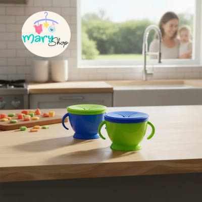 Pack 2 Bowls para Snacks Secos con Tapa Flexible Verde - Azul1