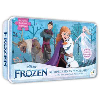 Puzzle Frozen Panorámico 3 en 1 Caja Metalica1