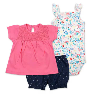Conjunto 3 Piezas Verano Fucsia Flores1