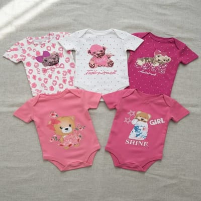 Set 5 bodys manga corta Fucsia Osita