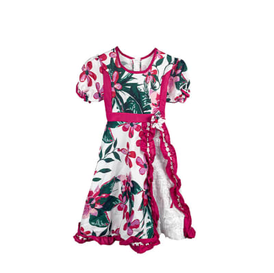 Vestido Huasa Baile Cueca Fucsia Niña