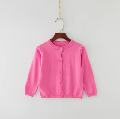 Sweater Cárdigan Niña Fucsia1