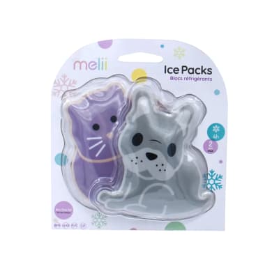 Pack de 2 Gel Frio Ice Pack Gris Reutilizables Melii1