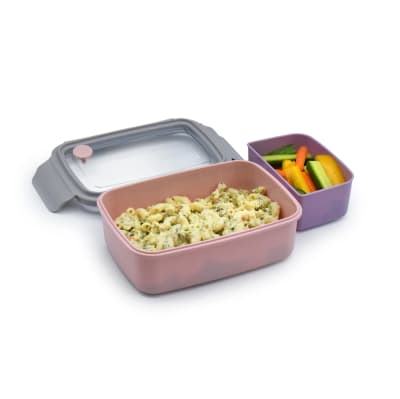 Lonchera Rosa con Compartimiento 880 ml