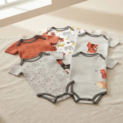 Set 5 bodys manga corta Gris Tigre