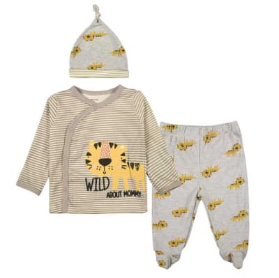 Ajuar Conjunto 3 Piezas Algodón Tigre1