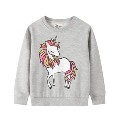 Polerón de algodón Gris Unicornio1